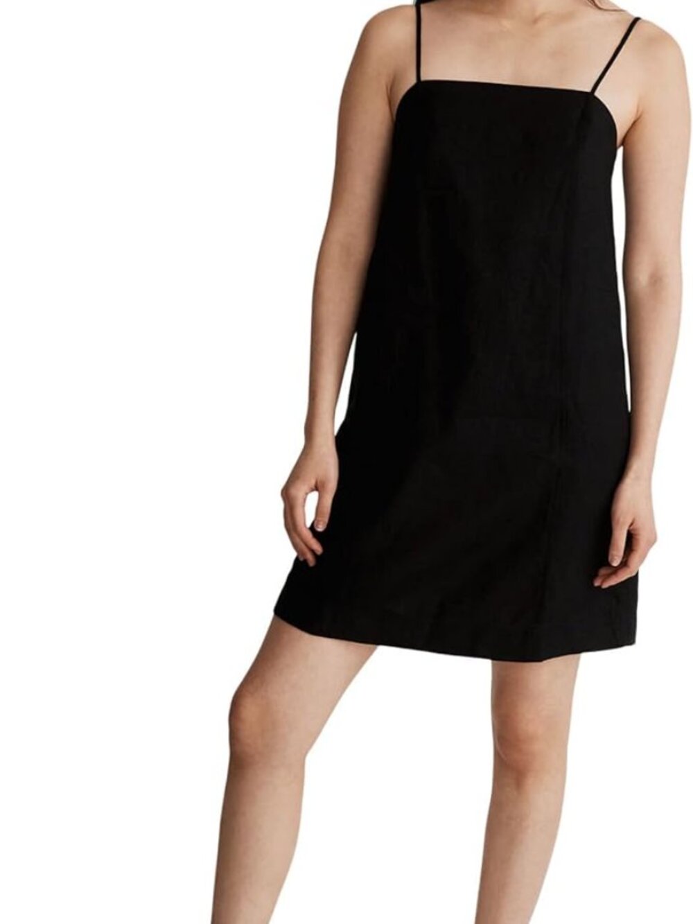 Madewell Goldie Mini Dress in 100% Linen True Black